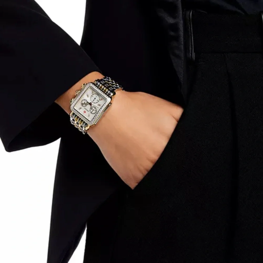 Michele Two-Tone Gold and Silver Women's Watch - Picture 3 of 11